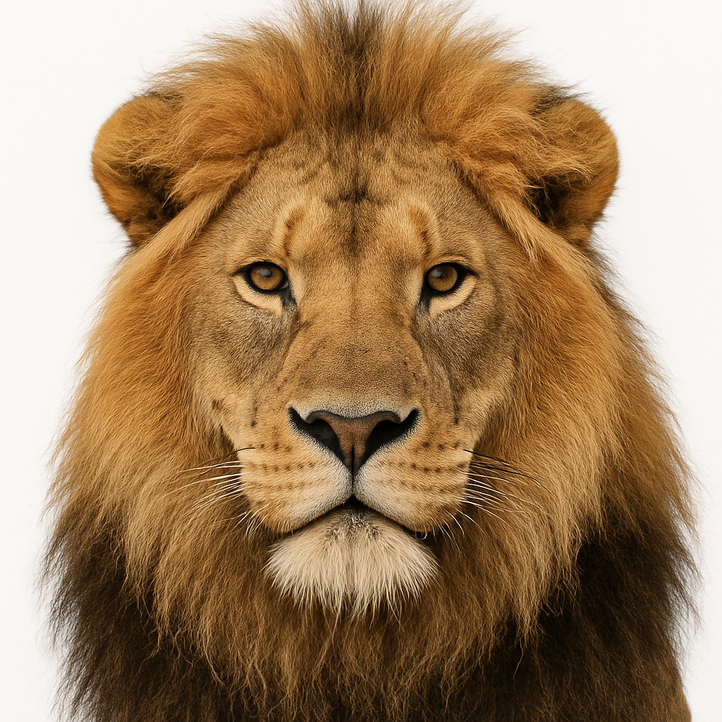 Majestic lion with golden mane