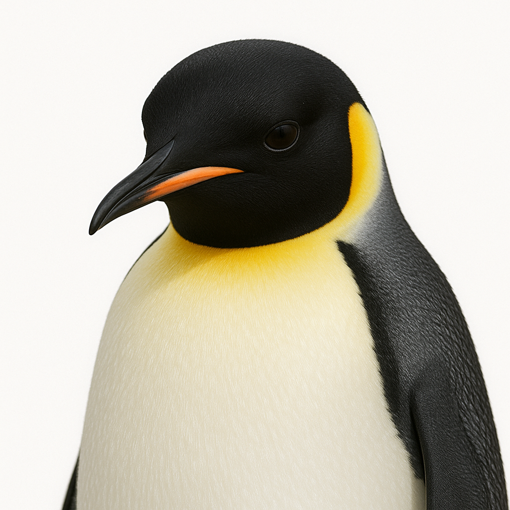 Emperor penguin in natural tuxedo colors